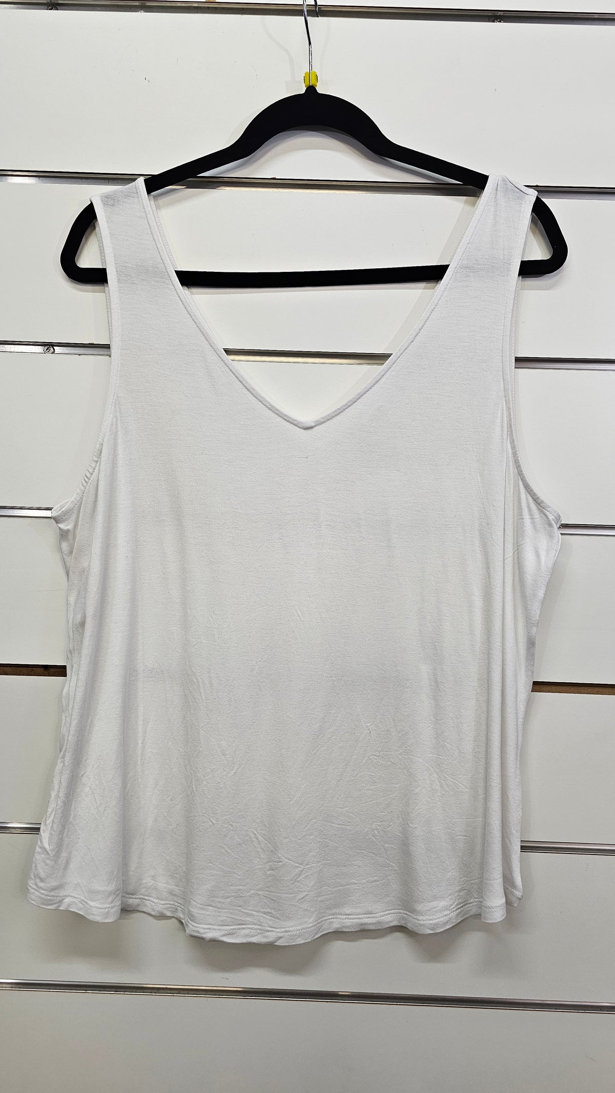 White V-Neck Singlet - 16