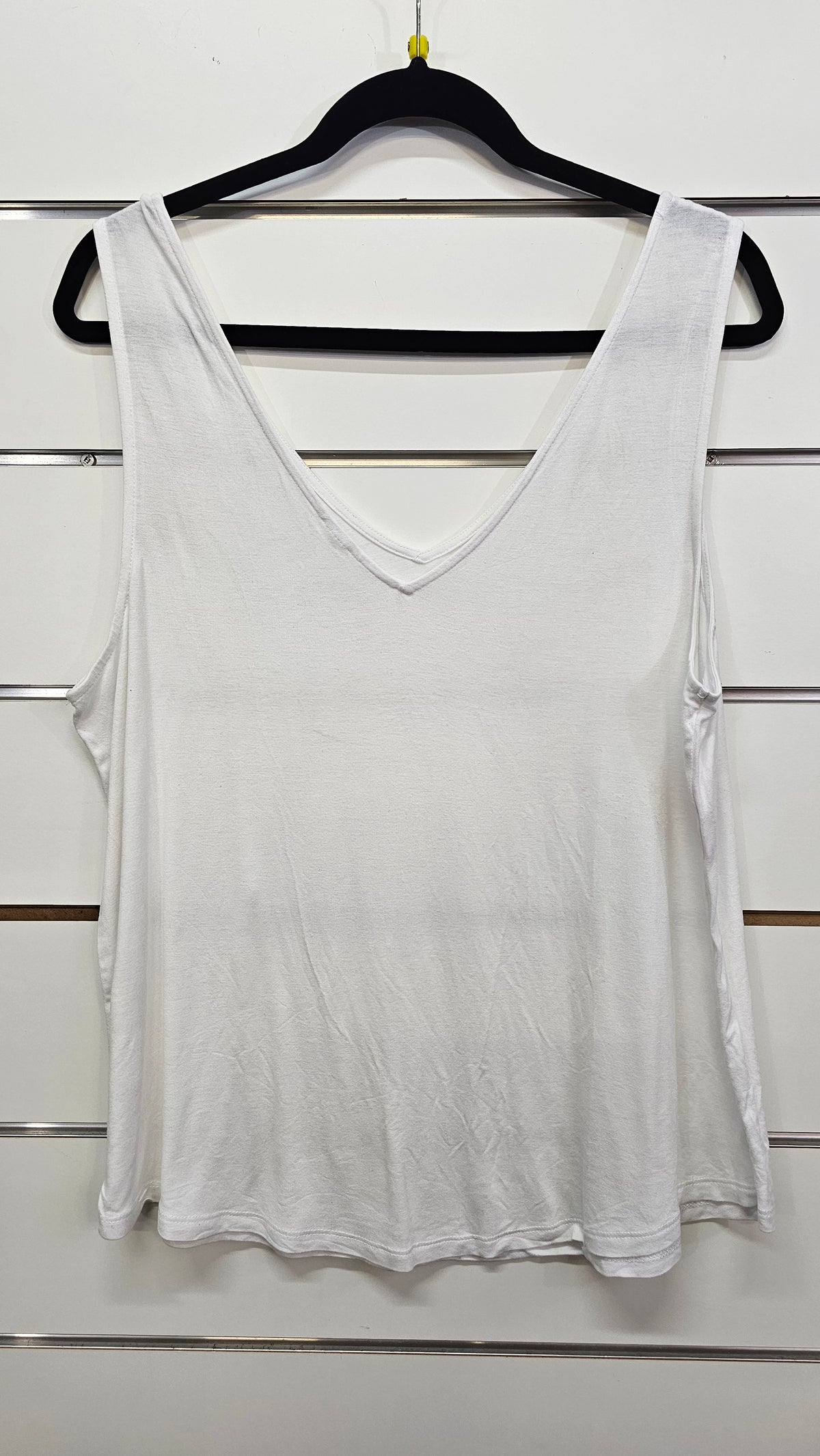 White V-Neck Singlet - 16