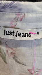 Just Jeans Pink Floral Long-Sleeve Shirt - 16