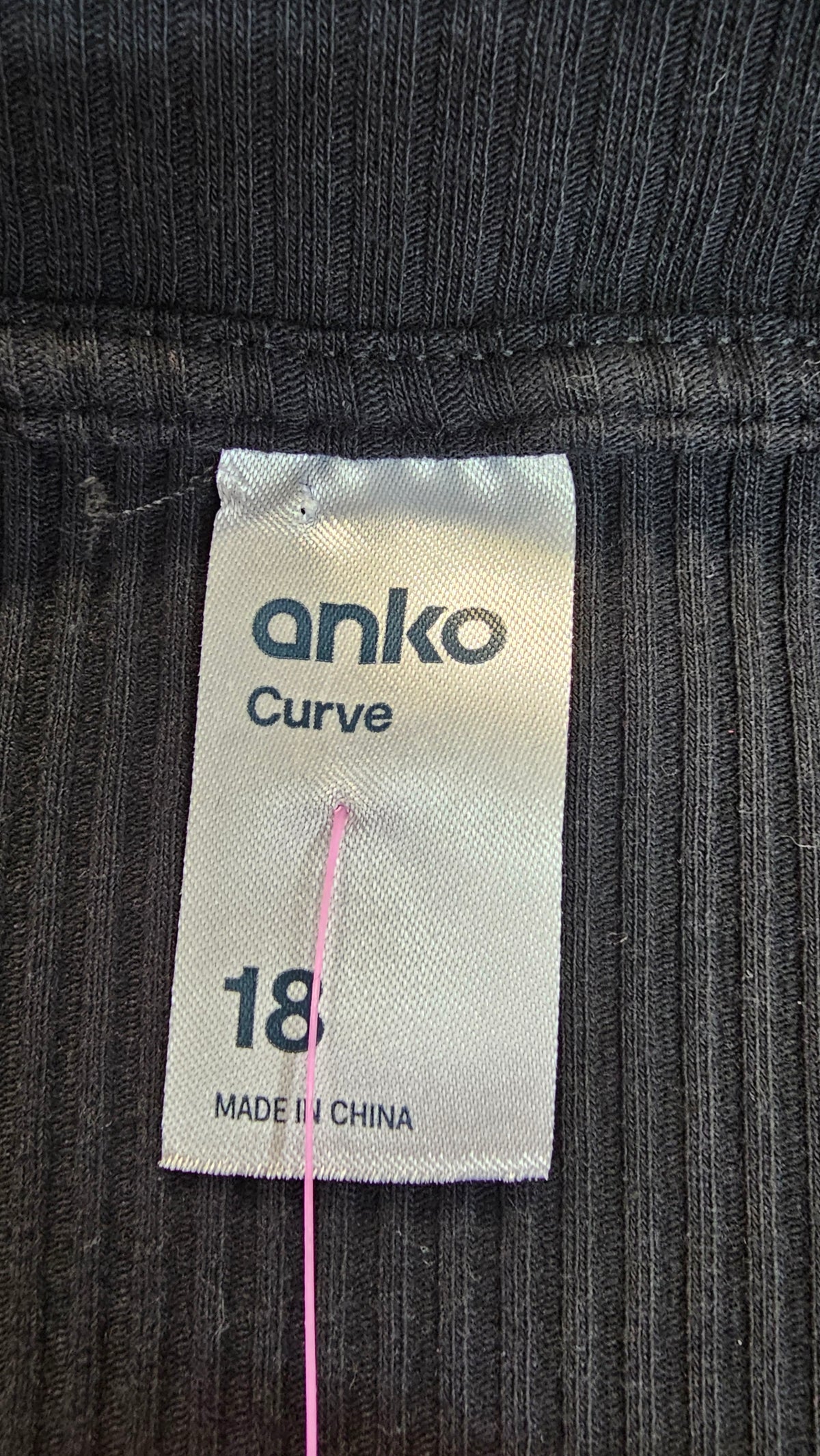 Anko Black Three-Button Long-Sleeve Top - 18