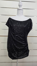 Black Sequin Top - 2XL