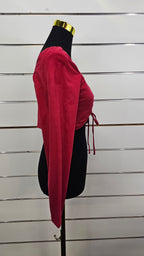 Glassons Red Long-Sleeve Cropped Top - XL