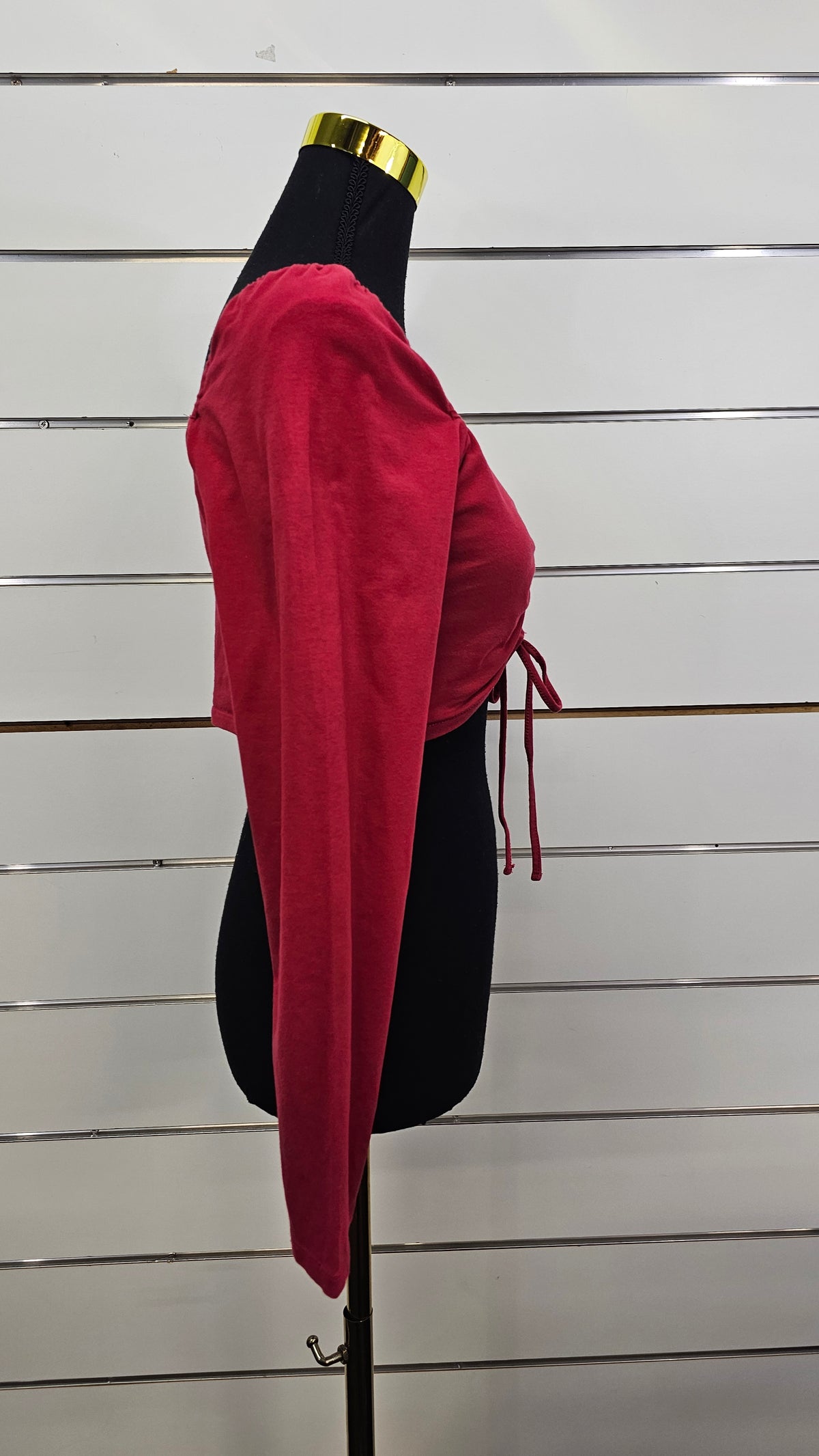 Glassons Red Long-Sleeve Cropped Top - XL