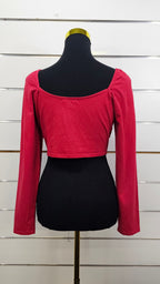 Glassons Red Long-Sleeve Cropped Top - XL