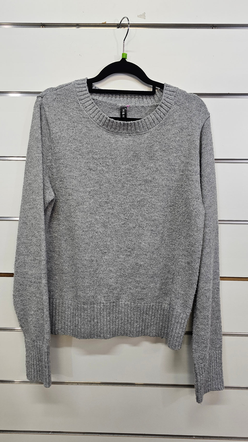 H&H Grey Round-Neck Jersey Top - 12