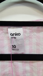 Anko Pink Checkered Sleep Top with Red Trim - 10