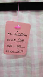 Anko Pink Checkered Sleep Top with Red Trim - 10