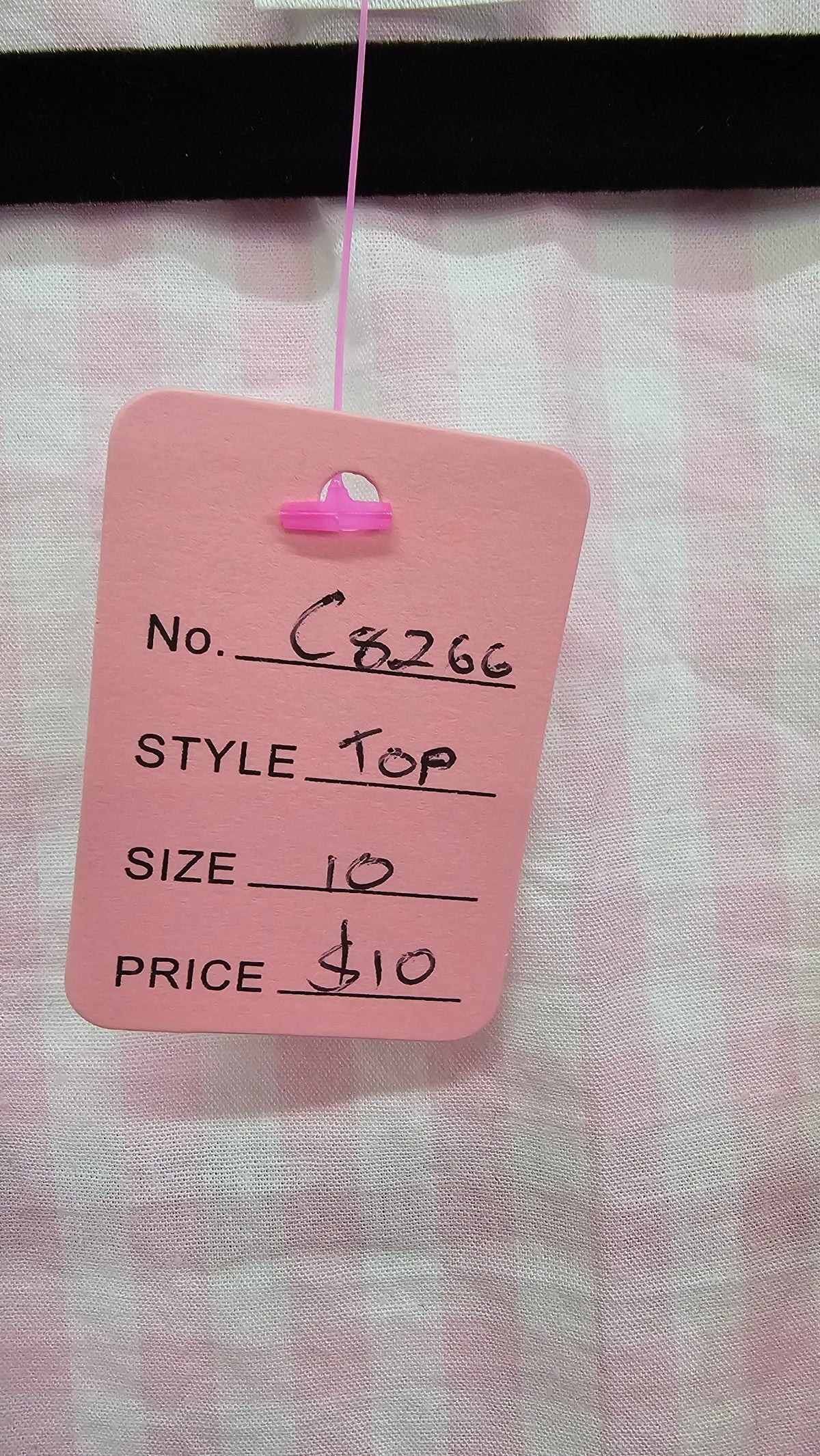 Anko Pink Checkered Sleep Top with Red Trim - 10