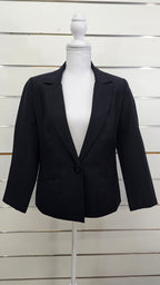 Classique Black Button-Front Blazer - 12