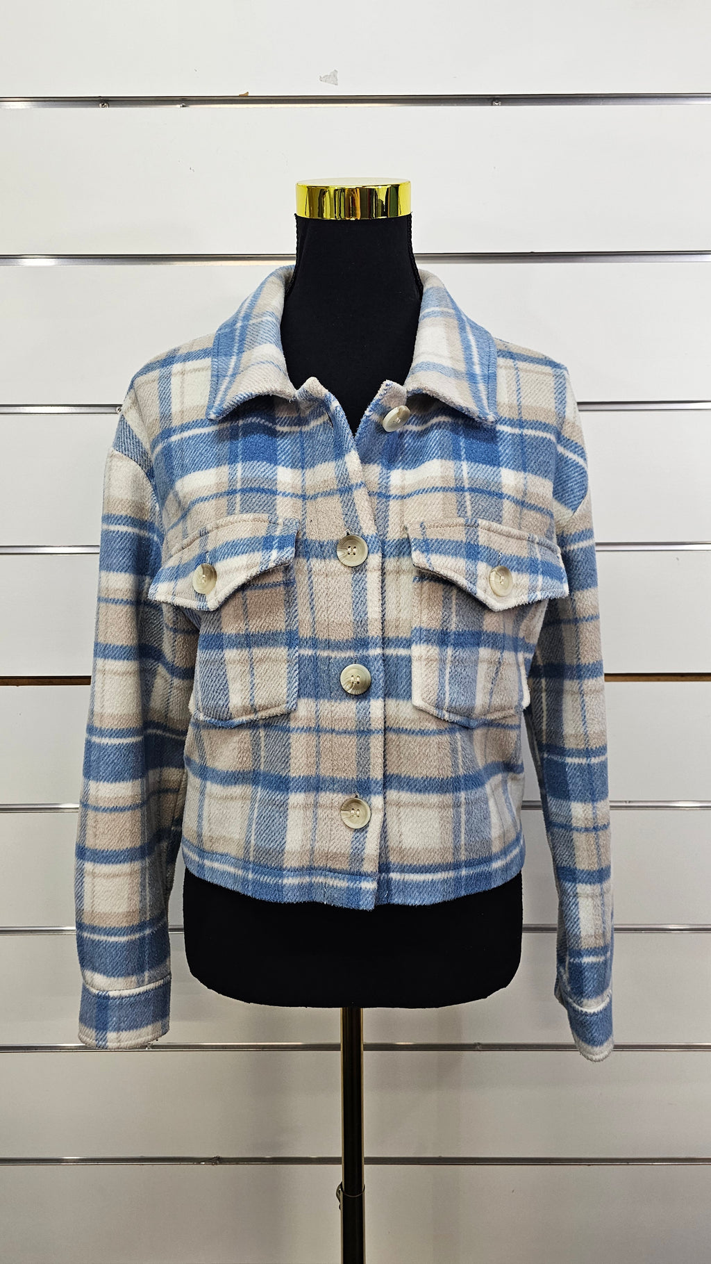 Dotti Blue Cropped Jacket with Pockets - 8