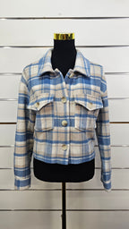 Dotti Blue Cropped Jacket with Pockets - 8