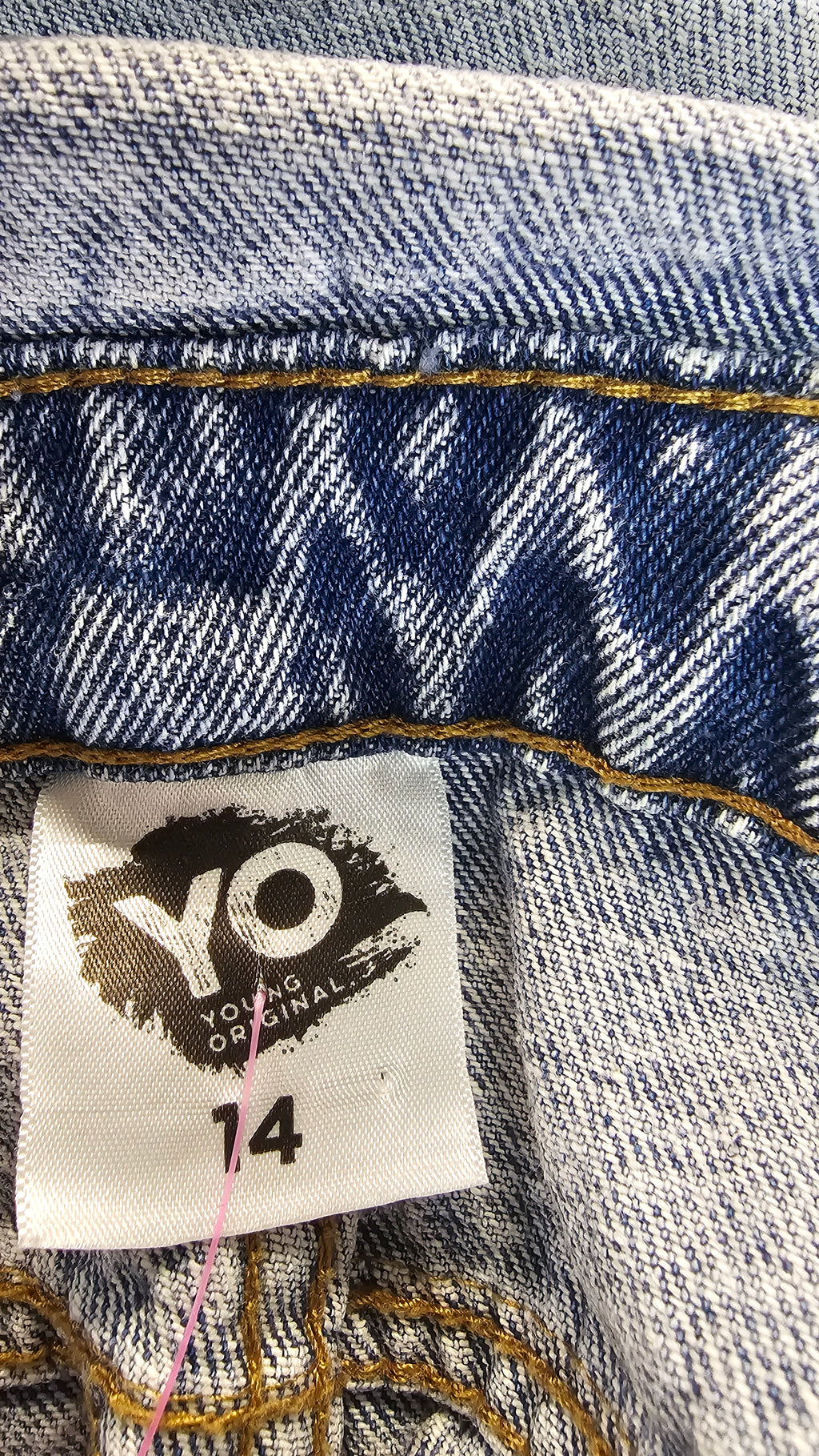 YO Light-Wash Denim Dungaree Shorts - 14
