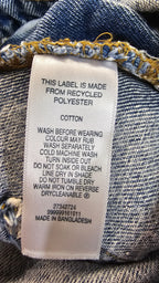YO Light-Wash Denim Dungaree Shorts - 14