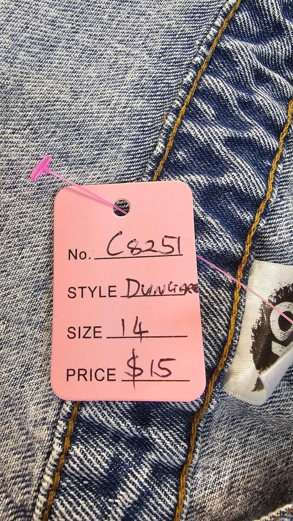 YO Light-Wash Denim Dungaree Shorts - 14