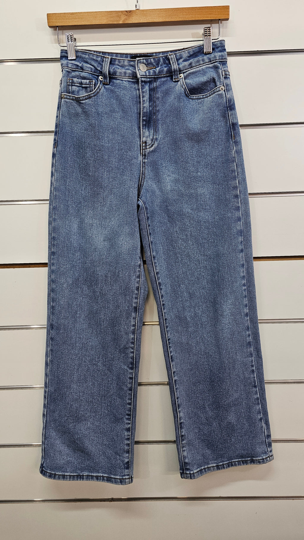 Dotti Mid-Wash Wide-Leg Denim Jeans - 8
