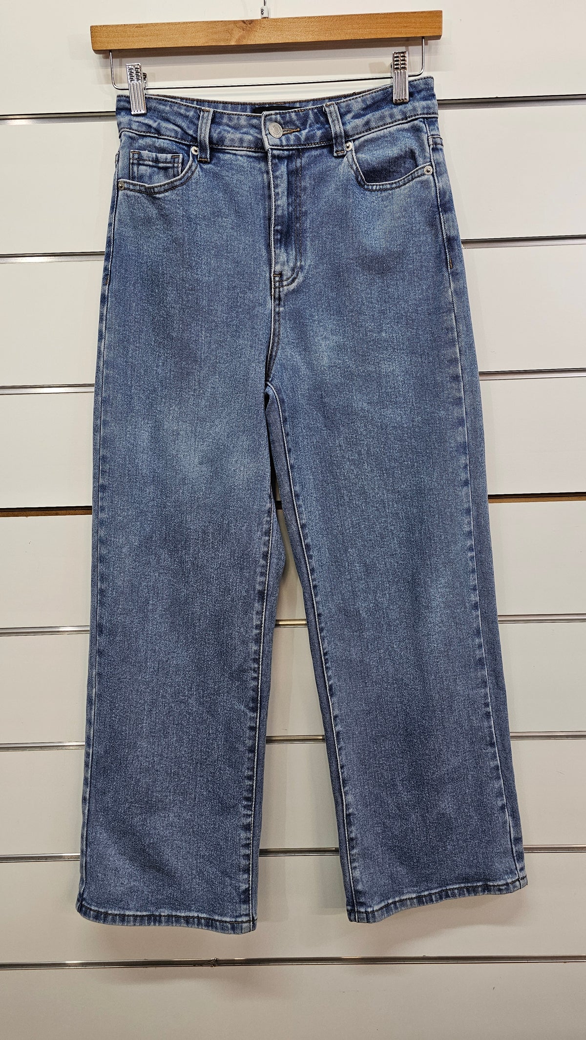 Dotti Mid-Wash Wide-Leg Denim Jeans - 8