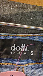 Dotti Mid-Wash Wide-Leg Denim Jeans - 8