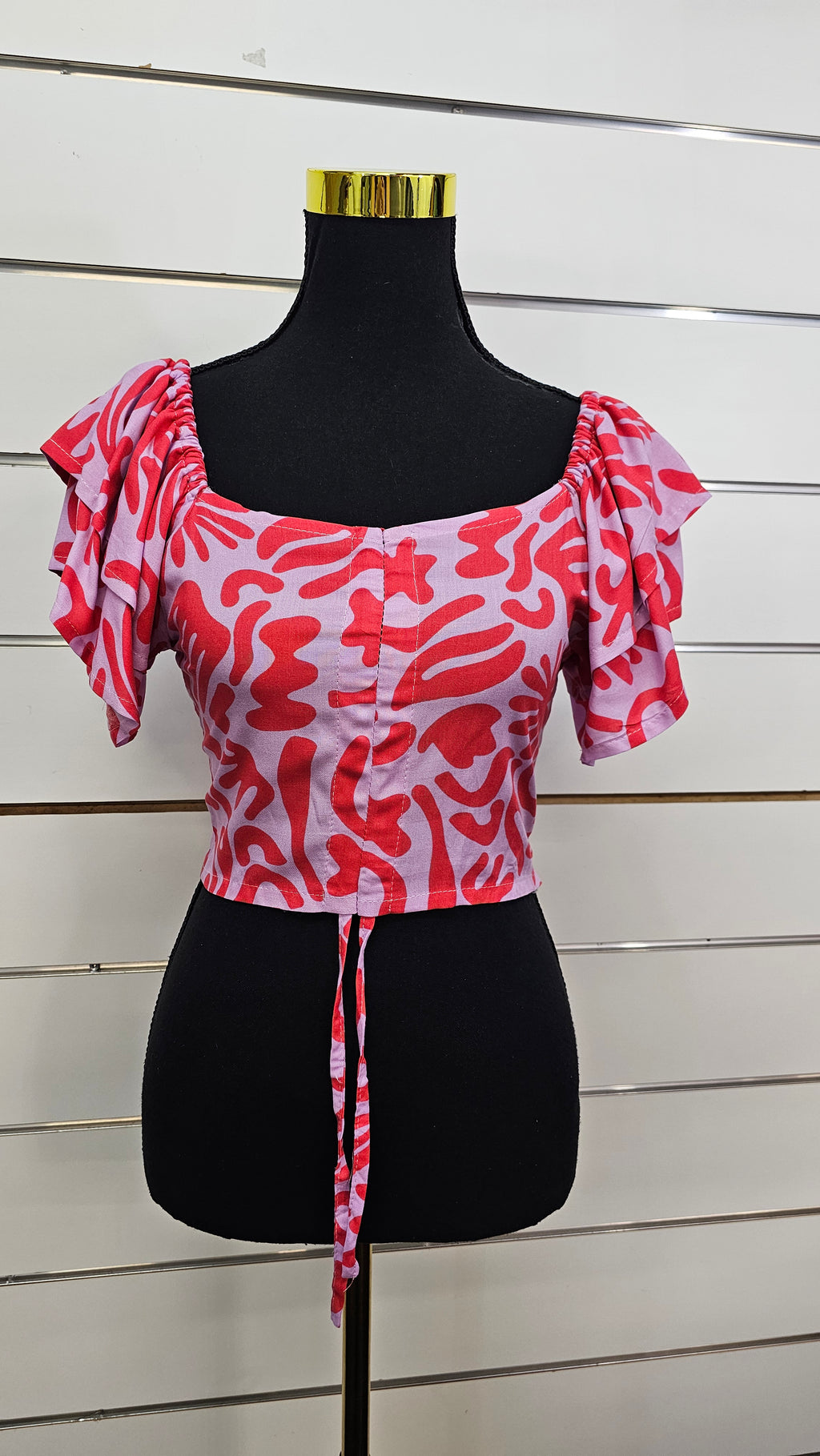 Light Purple/Red Pattern top - S/M