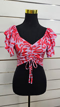 Light Purple/Red Pattern top - S/M