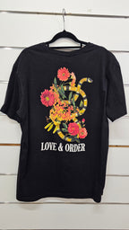Black Divide graphic T-shirt -L