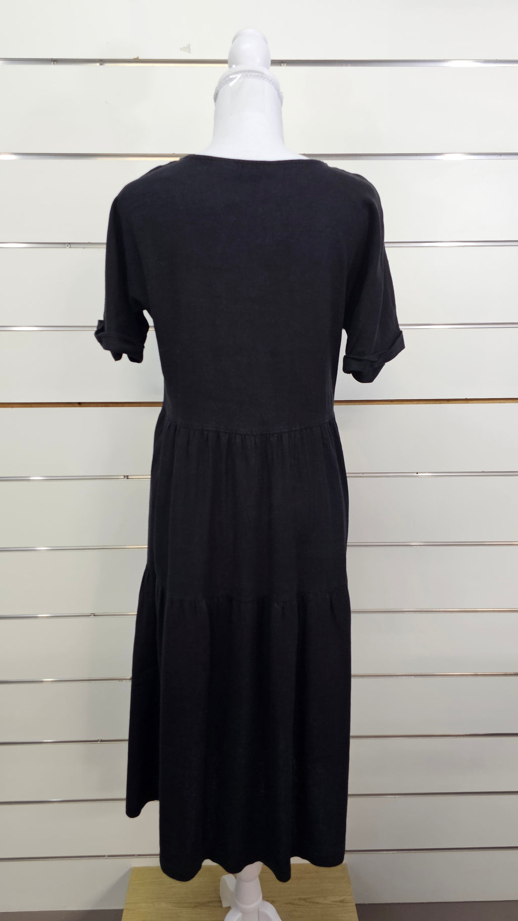 Black Glassons Linen Dress - 8