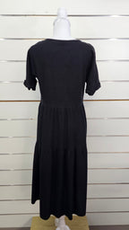 Black Glassons Linen Dress - 8