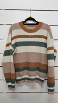 Beige/Green Knitted Jumper -M