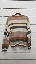 Beige/Green Knitted Jumper -M