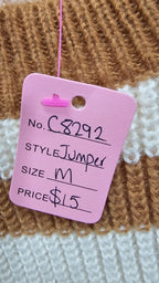 Beige/Green Knitted Jumper -M