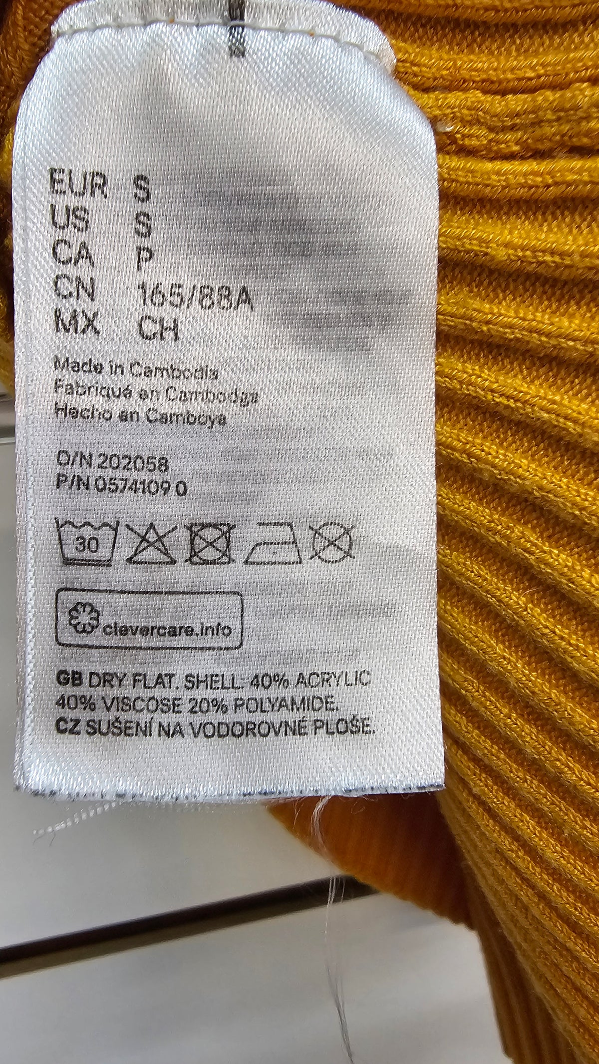 Mustard Yellow Divide Jumper -S