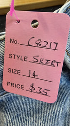 Zest Stone-Wash Denim Maxi Skirt with Front Split and Back Pockets - 14