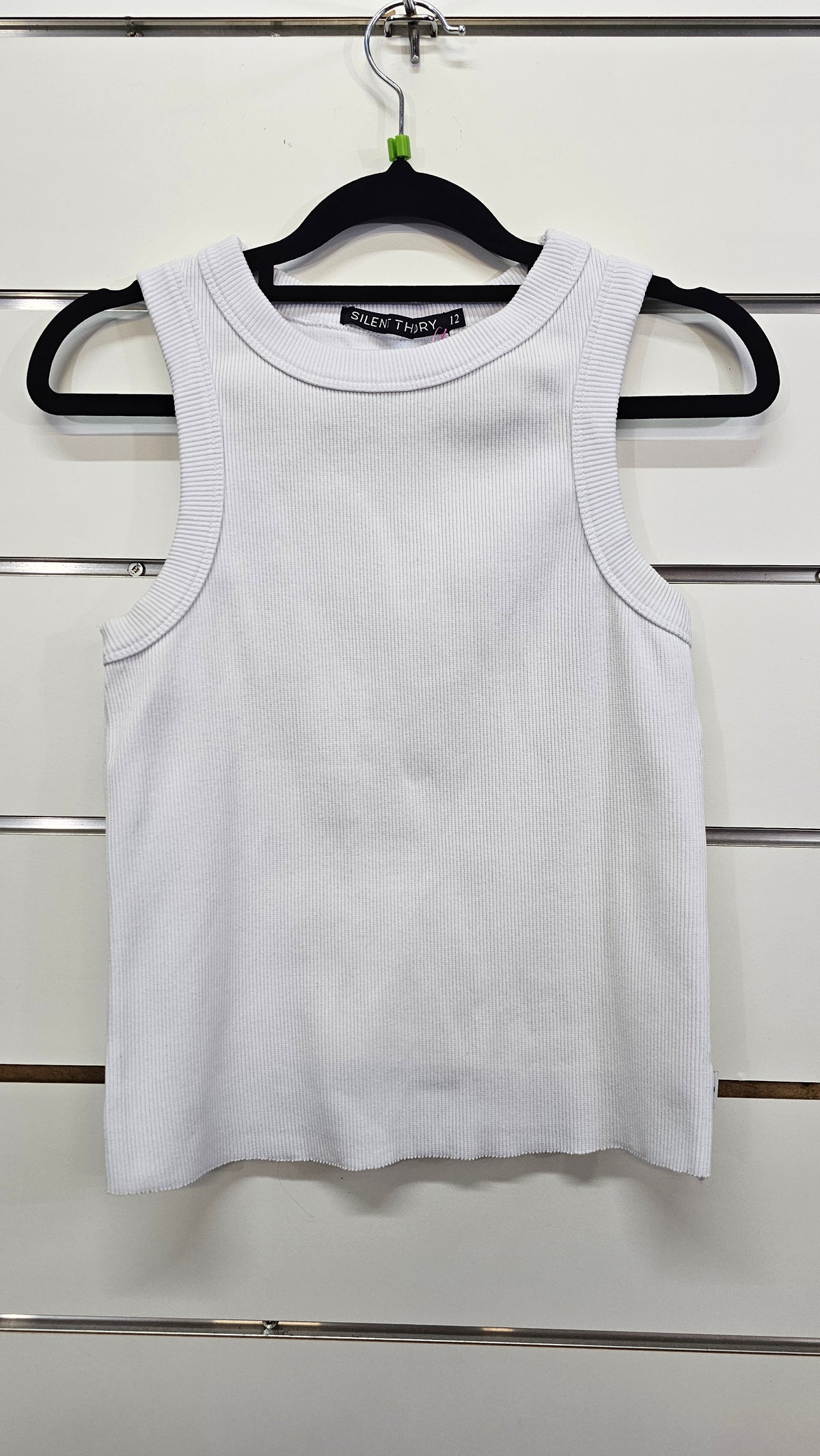 Silent Theory White Ribbed Heavyweight Cotton Singlet - 12