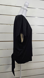 Country Road Black Open-Back T-Shirt with Tie Detail - M