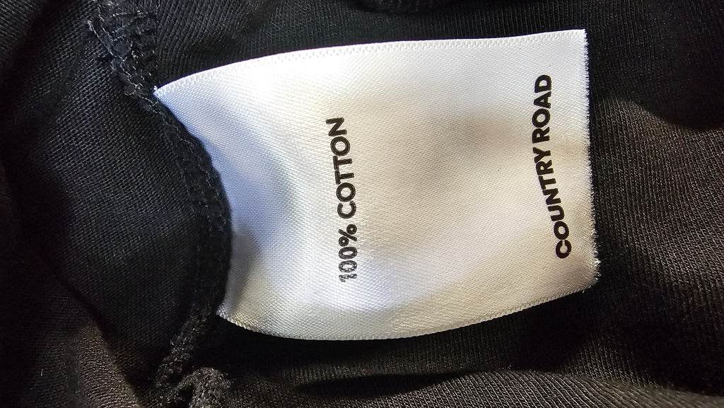 Country Road Black Open-Back T-Shirt with Tie Detail - M
