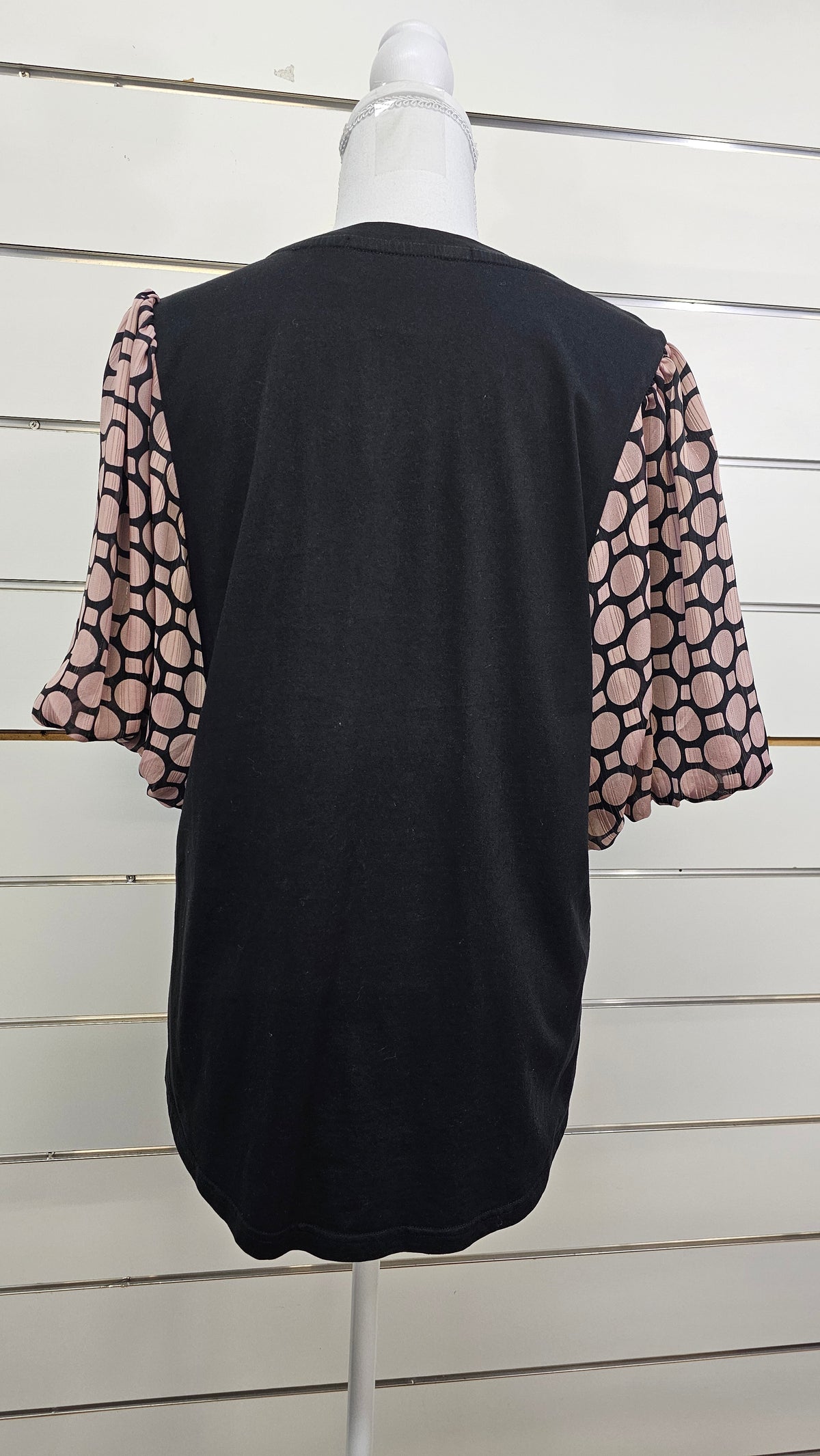 Shine On Black Polka-Dot Balloon-Sleeve Top - 14