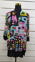 Vue Multicolour Three-Quarter-Sleeve Crinkle Tunic - 14