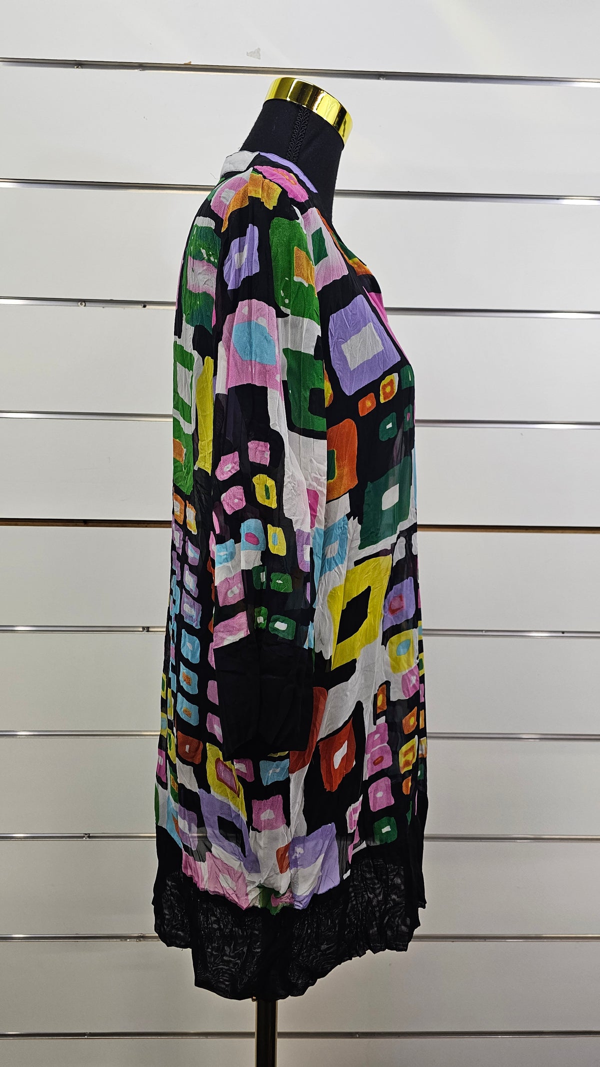 Vue Multicolour Three-Quarter-Sleeve Crinkle Tunic - 14
