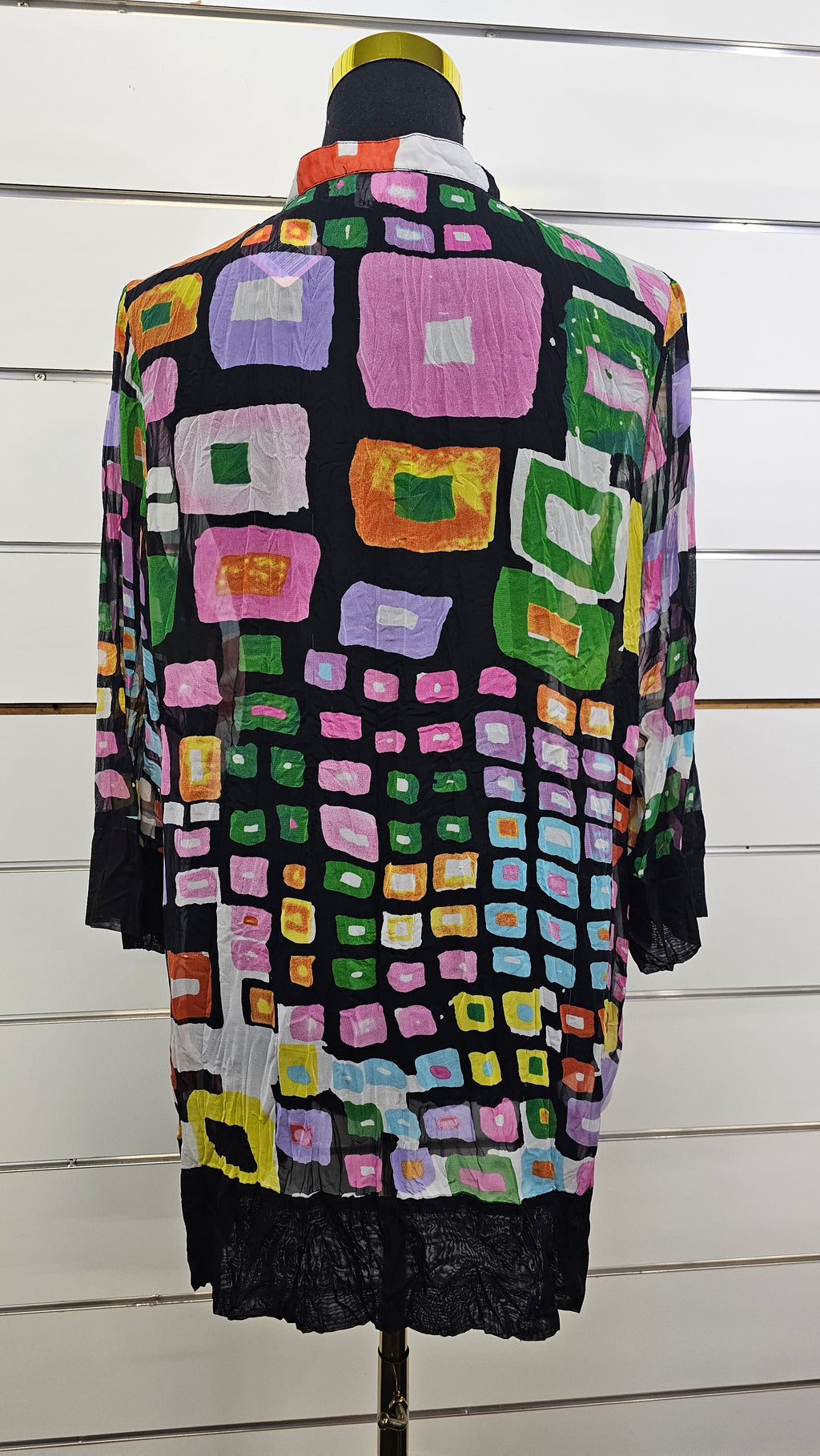 Vue Multicolour Three-Quarter-Sleeve Crinkle Tunic - 14