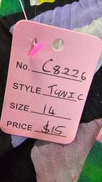 Vue Multicolour Three-Quarter-Sleeve Crinkle Tunic - 14