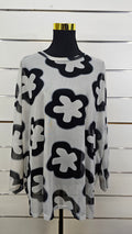 I Ask Fashion Daisy-Pattern Sheer Mesh Long-Sleeve Top - 14