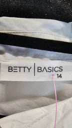 Betty Basics White Button-Front Long-Sleeve Shirt - 14