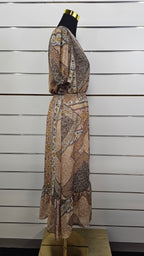 Dotti Yellow Floral Puff-Sleeve Maxi Dress - 10