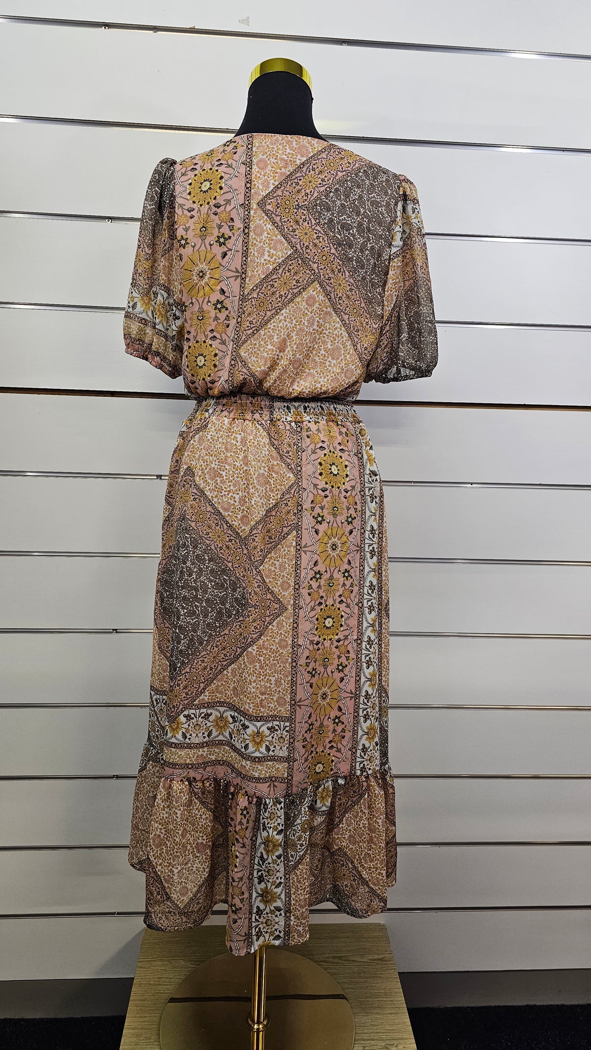 Dotti Yellow Floral Puff-Sleeve Maxi Dress - 10