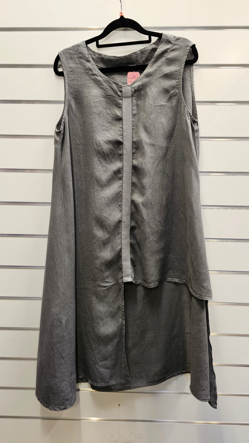 Banana Blue Grey 100% Linen Tunic - S image 0