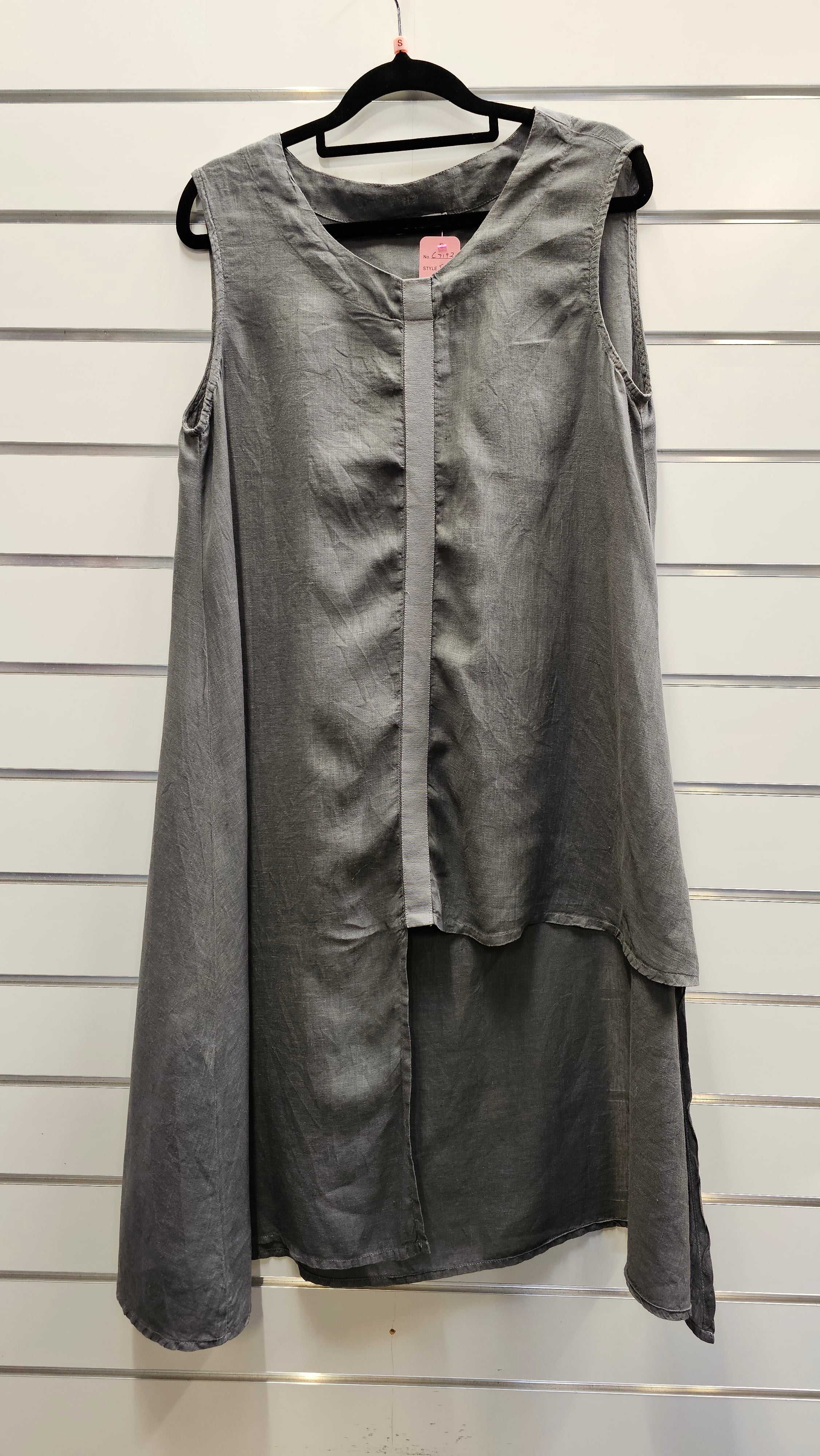 Banana Blue Grey 100% Linen Tunic - S image 0