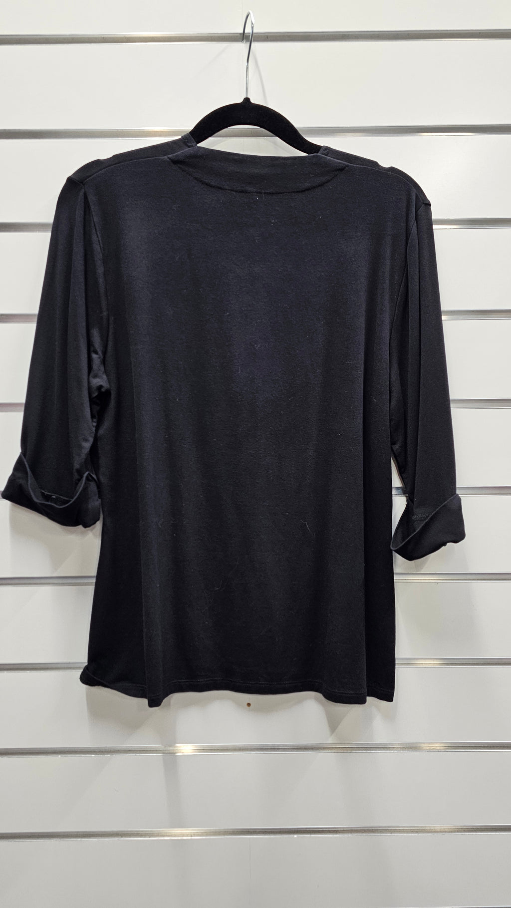 Paula Ryan 3/4 Sleeve Black Top - L image 1