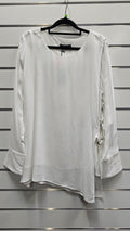 Marco Polo White Long Sleeve Blouse 100% Viscose - 12 image 0