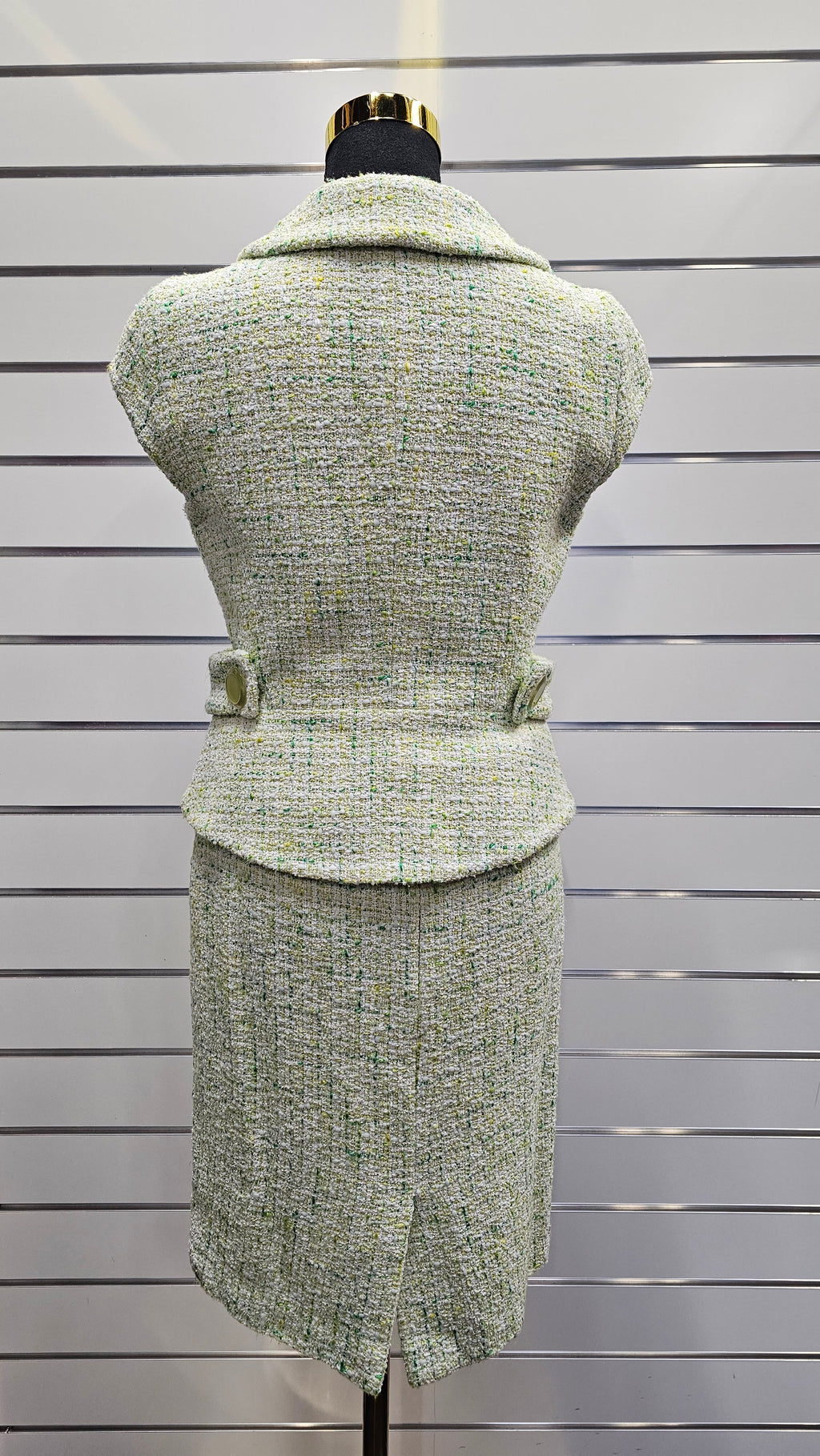 Luisa Spagnoli Green Cotton Blend Skirt Suit - 12 (42) image 1
