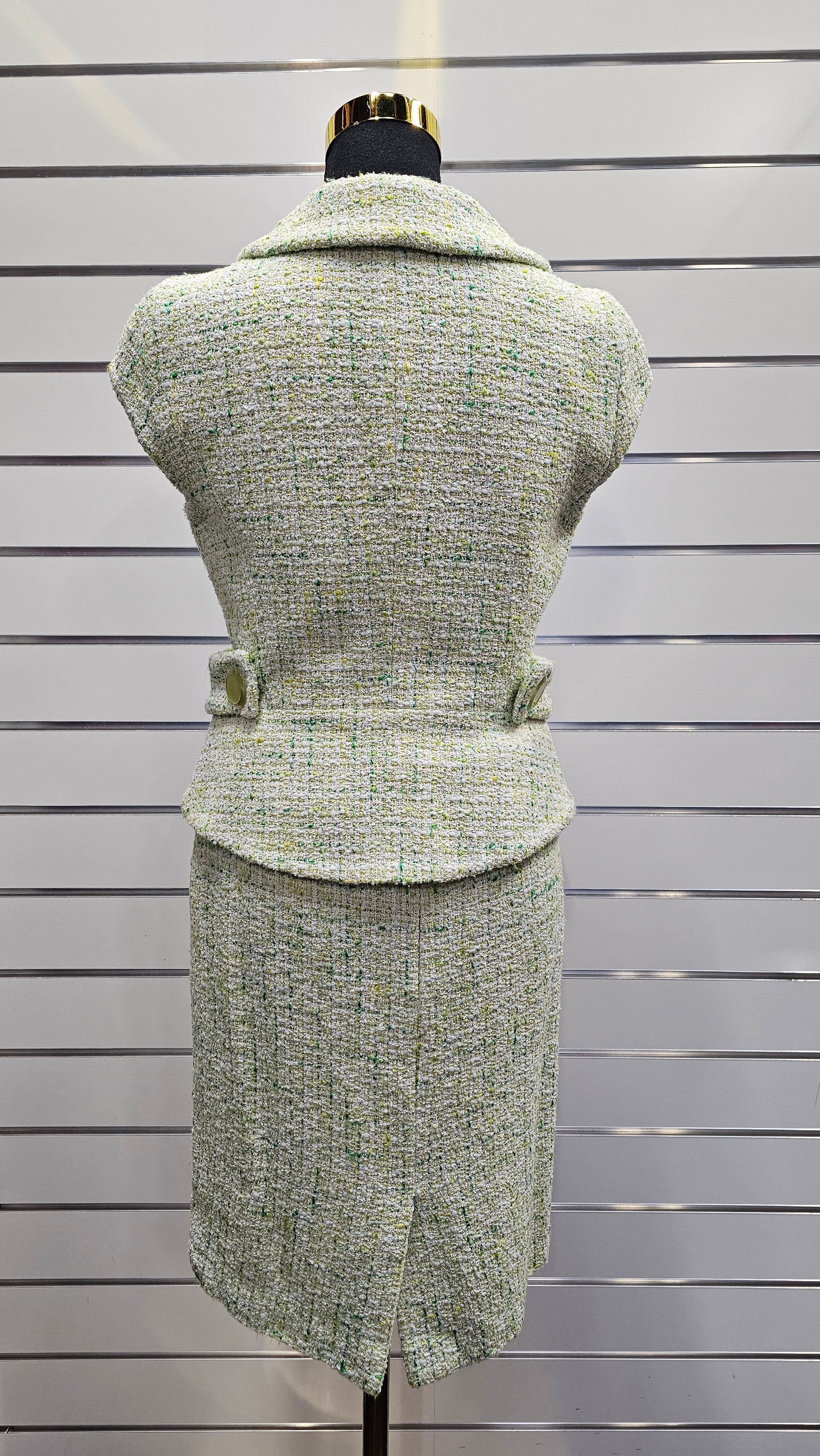 Luisa Spagnoli Green Cotton Blend Skirt Suit - 12 (42) image 1