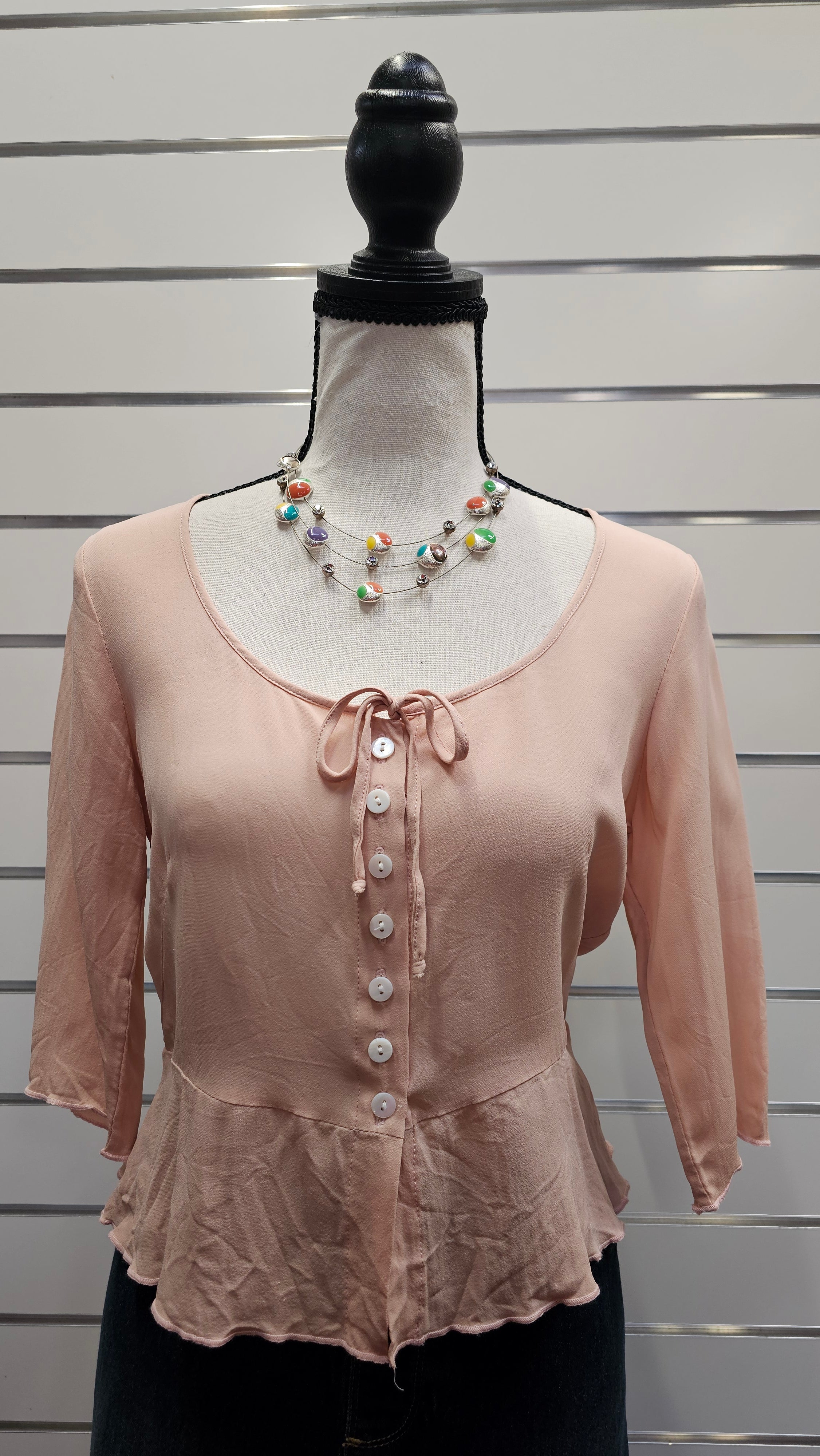 Barbara Lee 100% Silk Peach Blouse - 10 image 1